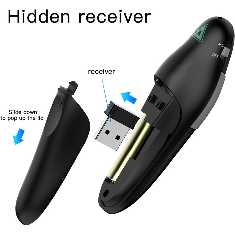 Presentation Clicker Wireless Presenter Laser Pointer for Presentations Remote RF