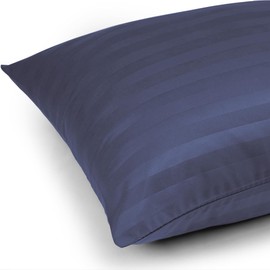 Moonlight Bedding Pillow cases 2 pack - Washed Blue Stripe 50x75cm Luxury Pillowcase 100% Microfiber Hotel Quality Pillow Cover - Super Soft and Breathable Pillow Case