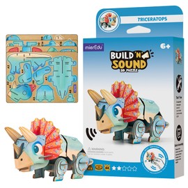 mierEdu - Soundwunder 3D Puzzle Triceratops - Interactive 3D Puzzle with Sound Module - Educational Toy for Children from 6 Years, Easy to Assemble