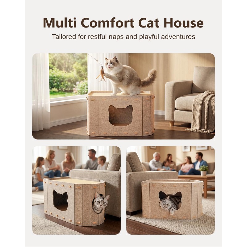 Felt Cat House for Cat 20x12 inches, Cat Bed Cave