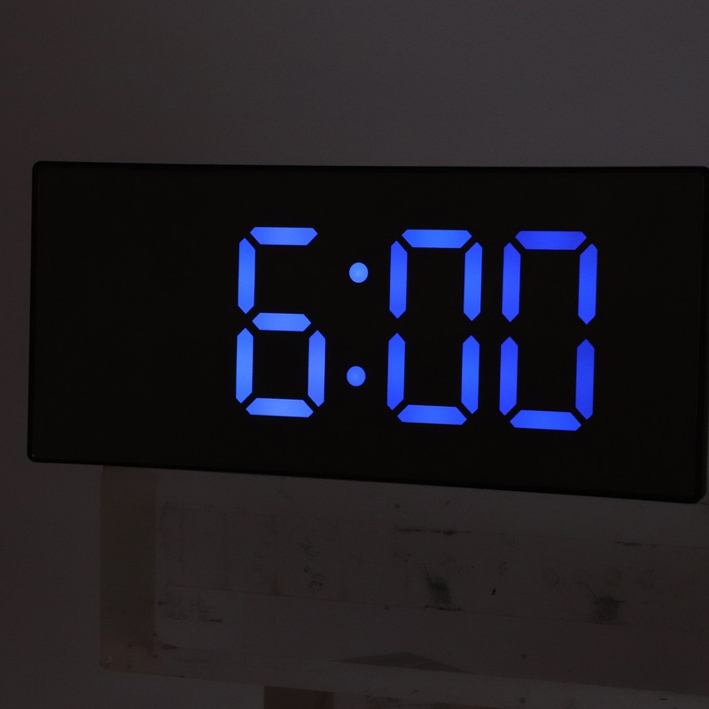 Mirror Digital Alarm Clock Temperature Display LED Curved Mirror Digital