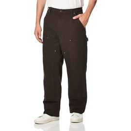 Carhartt Men's Loose Fit Washed Duck Double-Front Utility Work Pant, Dark Brown, 42W x 32L