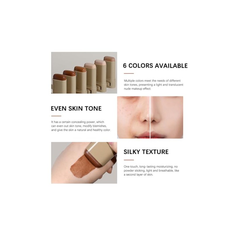 Base Maquillaje Barra Sérum Hidratante Color Contorno Facial Mujer Acabado
