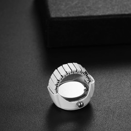 JewelryWe Women's Ring Watch Finger Watch Analogue Quartz Watch Elastic Ring Band Watch Ring Gift for Girls Black White Red Pink, Smooth - White, Strap.