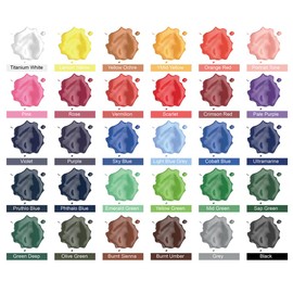 Acrylic Paint Set 30 Colors Craft Paints in Tubes with 10 Art Brushes Rich Pigment for Artists Beginners Kids Painting on Canvas Wood Fabric Crafts, 36ml/Tube