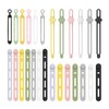YANGMUM 24pcs Silicone Cable Ties Reusable, Cord Organizer, 4 Styles