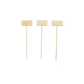 BambooMN 4" Decorative Bamboo Small Billboard Cocktail Hors' D'oeuvres Pick Skewer for Events, Restaurants, or Home Party Supplies, 1000 Pieces