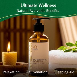 Kerala Ayurveda Calming Body Oil for Relaxation & Sleep, 6.8 fl oz