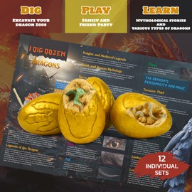 Dragon Eggs Dig Kit for Kids - Dig up 12 Dragon Toys - Educational Science Gifts for Boys Girls Age 6 7 8 9 10 11 12 Years Old