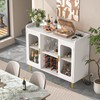 Wine Bar Cabinet with Power Outlet & LED Light Home