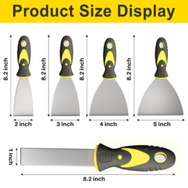 Rerdeim Rerdeim 5Pcs Putty Knife, Set, 1" 2" 3" 4" 5" Scraper, Spackle Knife, Paint Scraper, Scraper Tool, No Rusting, Perfect For Repairing Drywall, Removing Wallpaper, Mud, Plaster Scraping
