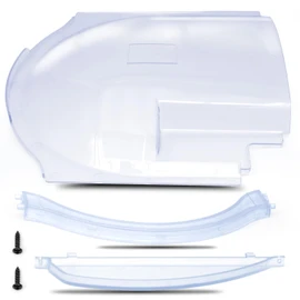 4812-01 RV Screen Door Slider Panel Bubble Style & 4810-00 Stopper & 4814-00 Holder 3 in 1 Complete Kit Replacement for Dexter Right Hand Screen Door, Clear Plexiglass Bubble Style