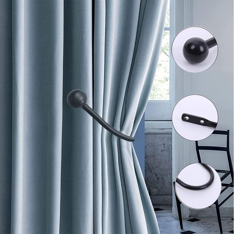 2 Pieces Metal Curtain Holdback, Decorative Curtain Drapery Holdbacks, Curtains