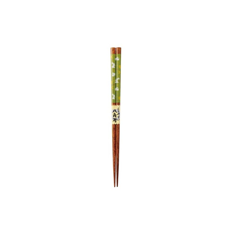 Kawai 802831 Octagonal Chopsticks Moon Rabbit Green Size: Approx. 8.9