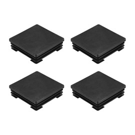 uxcell 4Pcs Square Plastic Plugs, 70 x 70mm/2.76 x 2.76inch PE Pipe Tubing End Caps for 63-68mm/2.48-2.68inch Square Tube Furniture Chair Leg, Black