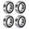 sourcing map 6206-2RS Deep Groove Ball Bearings 30mm Bore 62mm