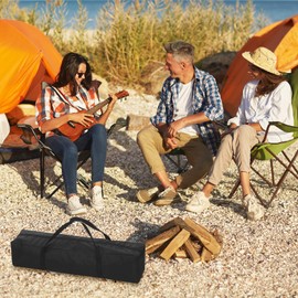 TIXIPEM 25IN Camp Chair Replacement Bag [2PCS] - 600D Oxford Folding Chair Carrying Storage Bag with Shoulder Strap Use for Camping & Travel [Black, 5.9INx5.9IN WxH]