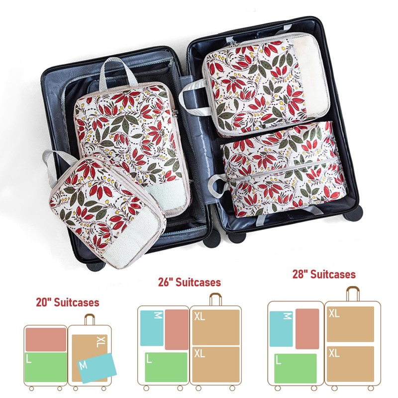 Compression Packing Cubes for Travel, Travel Essentials Luggage Organizer bags