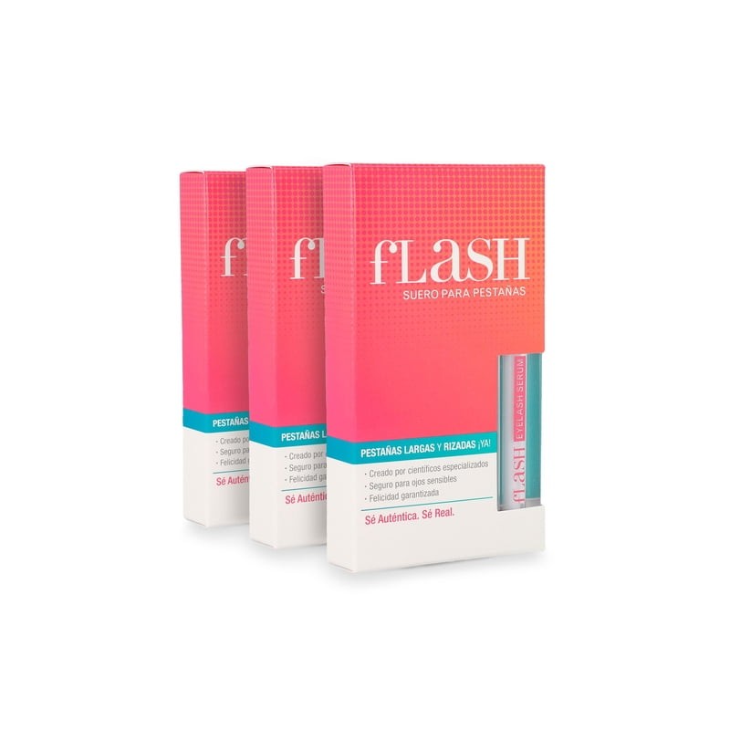 Paquete 3x2 Suero Amplificador de Pestañas Flash 2 ml