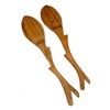 Olive Wood Salad Servers Pair African Handcrafted Tree-style Design