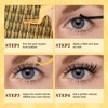 QUEWEL Eyelash Extensions, 144 Pieces, Natural Cluster Lashes, D-Curl Fine