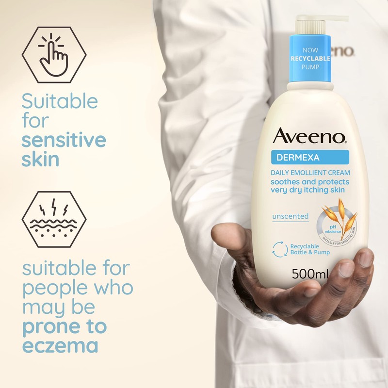 Aveeno Dermexa Daily Emollient Cream |Prebiotic Triple Oat Complex and