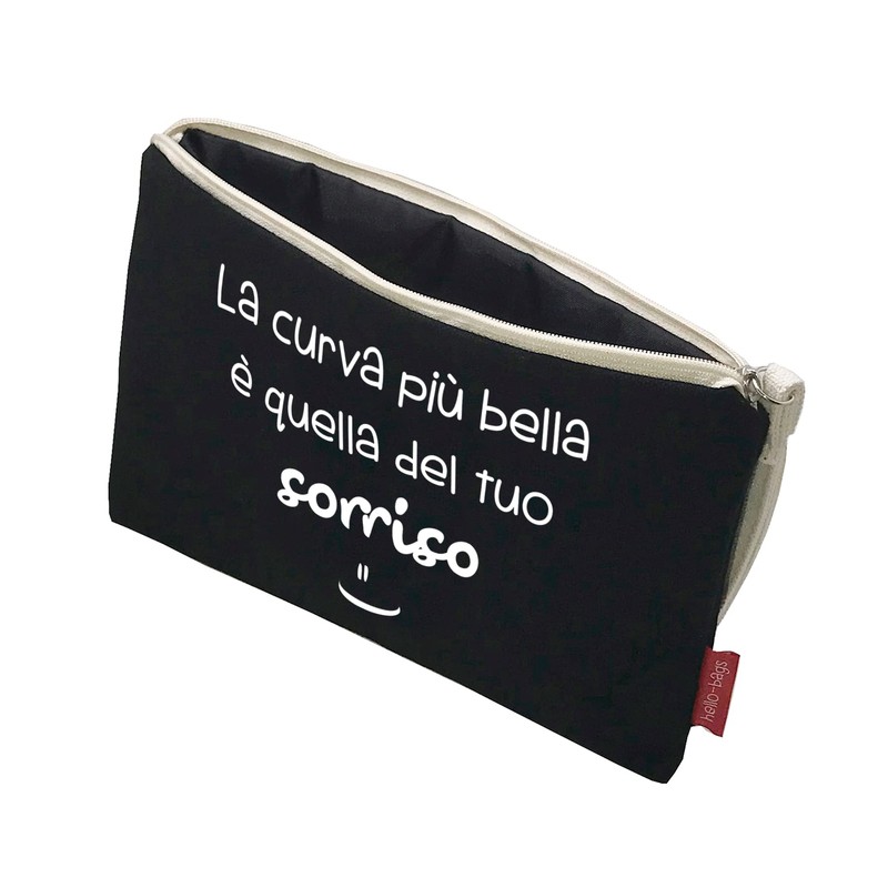 Hello-Bags. Necessaire/pochette. Esterno: 100% cotone. Con cerniera interna e fodera.