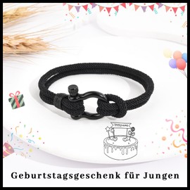 SUNSH Birthday Gifts for Boys, Birthday Bracelet for Boys, Birthday Gifts for 12-18 Year Old Boys, Gifts for Son/Grandson/Nephew/Brothers/Friends, Birthday Celebrations, Stainless Steel, No gemstone