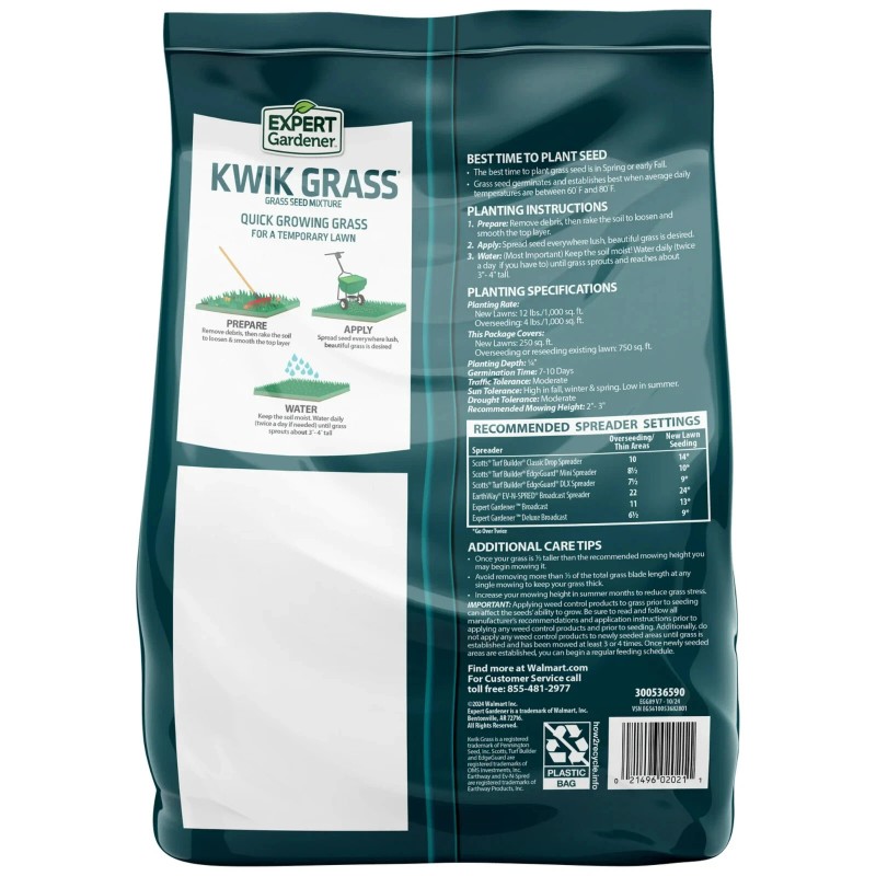 Expert Gardener Kwik Grass Seed Mix, for Sun to Partial