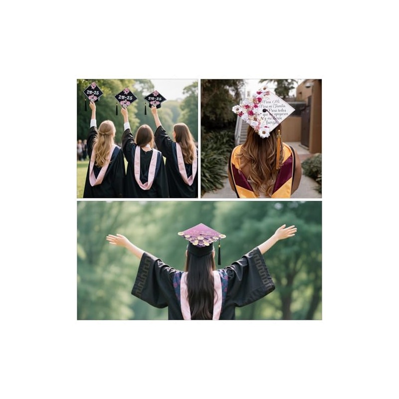 XNXQLFPY 2025 Upgrade Graduation Cap Decorations kit,Includes 16 Pcs Graduation