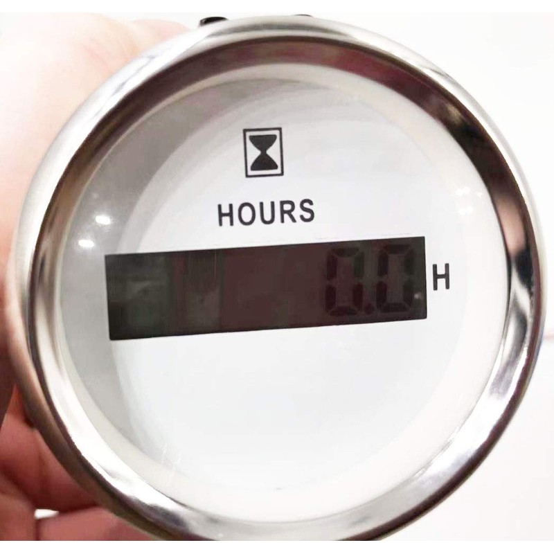 BLUERICE 52MM 2" Hour Meter Gauge Red Backlight for Marine