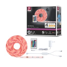 Paulmann 70534 SimpLED LED Strip Smart Home Zigbee RGB Complete Set 5 m 20 W 450 lm 30LEDs/m RGB 24VA Profile for Light Strips