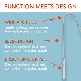 Bäst Tongue Scraper 100% Stainless Steel • Premium Tongue Cleaner • Improve Oral Health • Freshen Breath (1 Count)