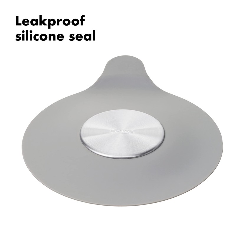 OXO Good Grips Silicone/Stainless Steel Tub Stopper, Grey
