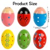 Pack of 6 Egg Maracas, Musical Egg Shaker, Wooden Percussion