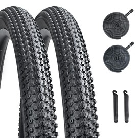 26x2.125 Bike Tire 2 Pack,HUIOK Folding Wear-Resistant 26 Inch Bike Tires with 2 Bike Tubes and 2 Tire Levers