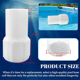 Pack of 2 Pool Hose Adapter, Pool Hose Connector, Hose Adapter Pool Hose Connector, Pool Hose Connector, White Pool Hose Connector for Diameter 38 mm Swimming Pool Hose