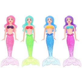 4pcs Diving Toys Swimming Pool Water Swimming Toys Pool Diving Game Sinking Mermaid Toy Pool Games Pool Toys for Water Toy for Pool Rings for Diving Plastic ERINGOGO