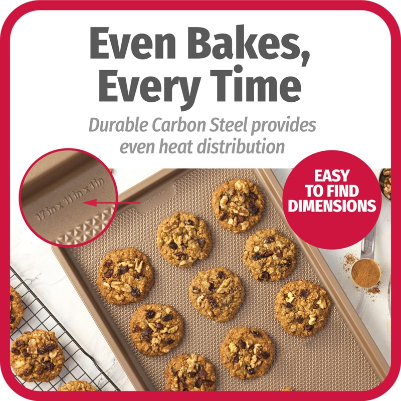 GoodCook BestBake Nonstick Textured Carbon Steel Cookie Sheet, 11" x