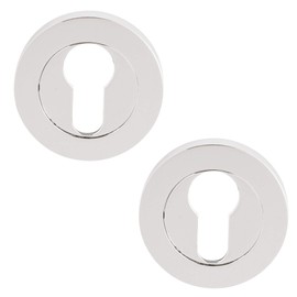 Excel Architectural DH3683 Round Euro Profile Escutcheon Set, Polished Chrome