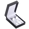 White Silver Tuxedo Studs and Cufflinks Set, Mens Cufflinks and