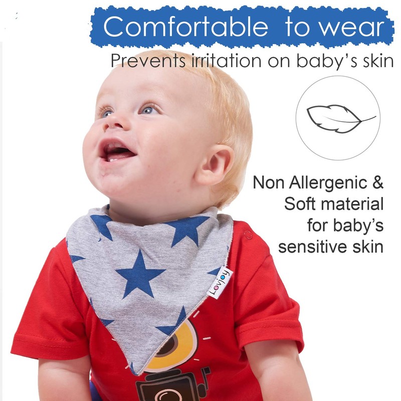 Lovjoy Bandana Dribble Bibs, Super Absorbent & Soft for Teething