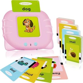 English Talking Flash Cards with 224 Sight Words,Montessori Toys,Speech Therapy Toys,Educational Learning Interactive Kids Toys - Specification: 224 Sight Words-PINK