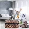 Minkissy Leopard Print Travel Cosmetic Bag Multi-Function Portable Toiletry Case