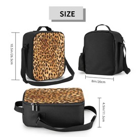 Gaakvrr Leopard Print Lunch Bag for Boys, Insulated Lunchboxg for Adult Teens Girls, Reusable Portable Lunch Box for Kids Leopard Print Gifts