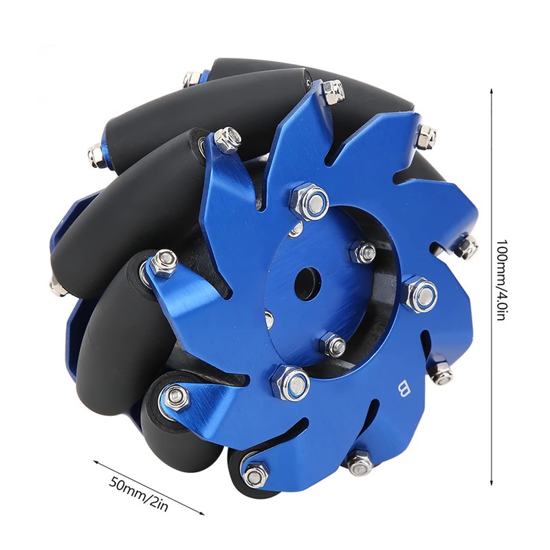 Fafeicy 4 inch Mecanum Wheel Left Wheel Aluminium with Wheel