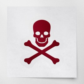 Decal Stickers of Skull and Crossbones Silhouette 1 (Burgundy) (Set of 2) Premium Waterproof Vinyl Decal Stickers for Laptop Phone Accessory Helmet Car Window Mug Tuber Cup ANDstic012184RE03.24.22