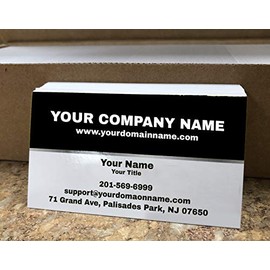 Custom Premium Business Cards 500 pcs Full color - Half Black (129 lbs. 350gsm-Thick paper), UV coating-Front, Matte finishing-Back, Offset Printing, Made in The USA (Black)