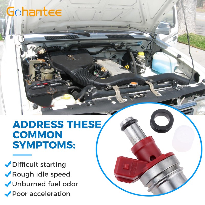 gohantee Fuel Injectors 16600-86G00 Replacement for Nissan Pickup 2.4L 1995