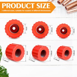 6 Pieces Copper Pipe Cleaners Include 1/2 Inch, 3/4 Inch, 1 Inch Handy Sized Plumber, Tube Cleaning Brush for Copper, Red Different Size Copper Pipe Cleaner (3 Size)